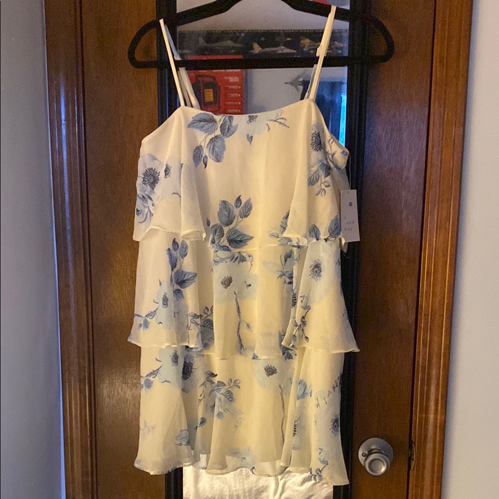 A New Day White and Blue Floral Dress